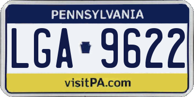 PA license plate LGA9622