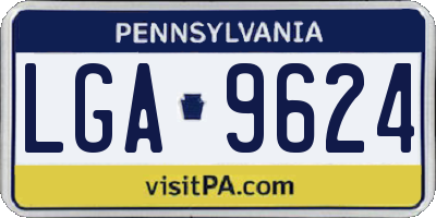 PA license plate LGA9624