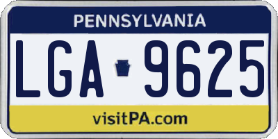 PA license plate LGA9625