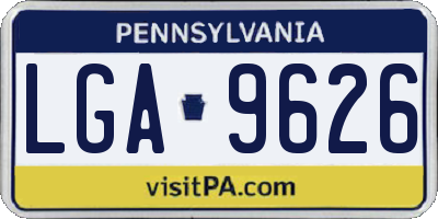 PA license plate LGA9626
