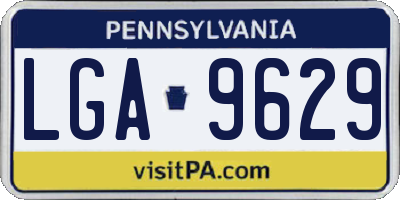 PA license plate LGA9629