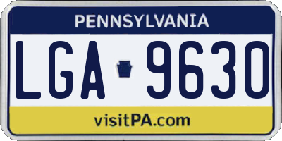PA license plate LGA9630