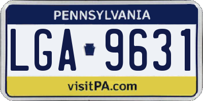 PA license plate LGA9631