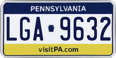 PA license plate LGA9632