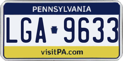PA license plate LGA9633