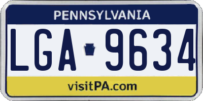 PA license plate LGA9634