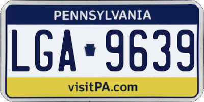 PA license plate LGA9639