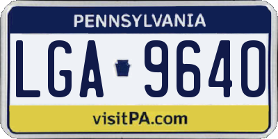 PA license plate LGA9640