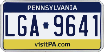 PA license plate LGA9641