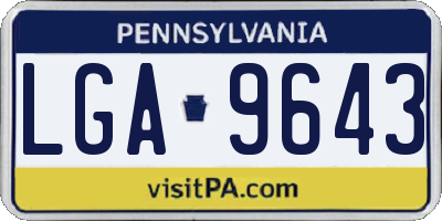PA license plate LGA9643