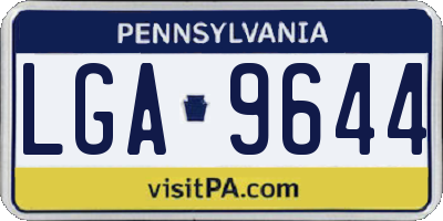 PA license plate LGA9644