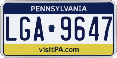 PA license plate LGA9647