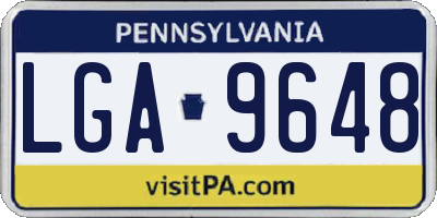 PA license plate LGA9648