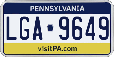 PA license plate LGA9649