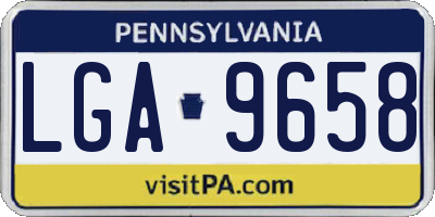 PA license plate LGA9658