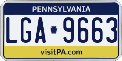 PA license plate LGA9663