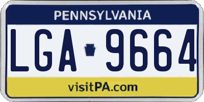 PA license plate LGA9664