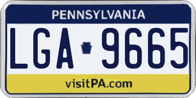 PA license plate LGA9665