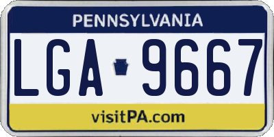 PA license plate LGA9667