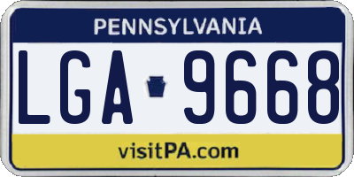 PA license plate LGA9668