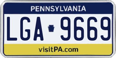 PA license plate LGA9669