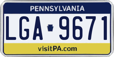 PA license plate LGA9671