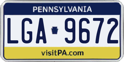 PA license plate LGA9672
