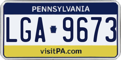 PA license plate LGA9673