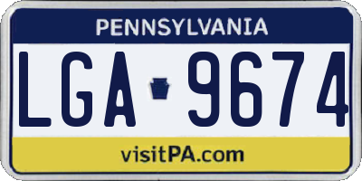 PA license plate LGA9674