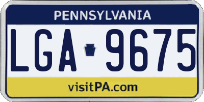PA license plate LGA9675