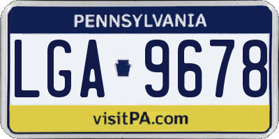 PA license plate LGA9678
