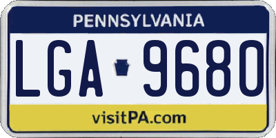 PA license plate LGA9680