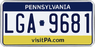 PA license plate LGA9681