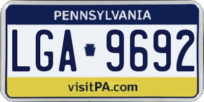 PA license plate LGA9692