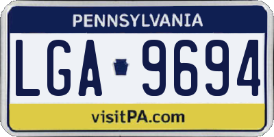 PA license plate LGA9694