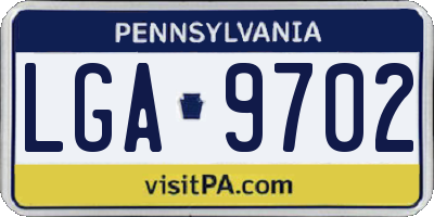 PA license plate LGA9702