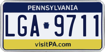 PA license plate LGA9711