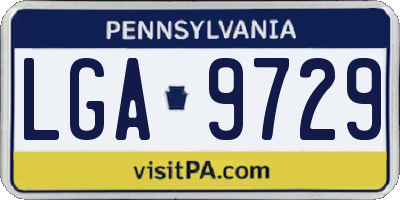 PA license plate LGA9729