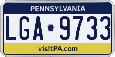 PA license plate LGA9733