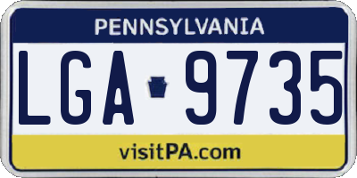 PA license plate LGA9735