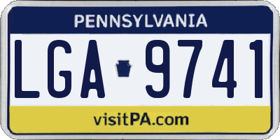 PA license plate LGA9741