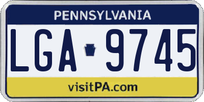 PA license plate LGA9745