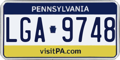 PA license plate LGA9748
