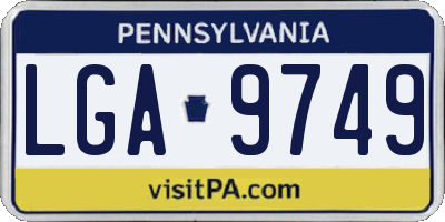 PA license plate LGA9749
