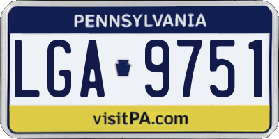 PA license plate LGA9751
