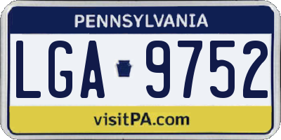 PA license plate LGA9752