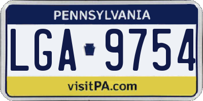 PA license plate LGA9754