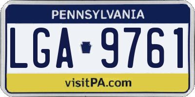 PA license plate LGA9761