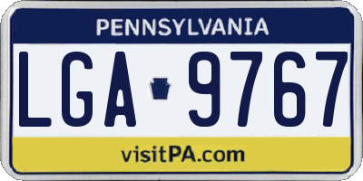 PA license plate LGA9767