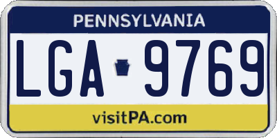 PA license plate LGA9769